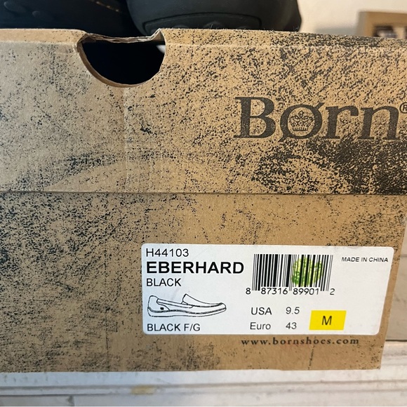 Almost New Born EBERHARD Loafers Black Leather Size 9.5 M In original box - Picture 8 of 9